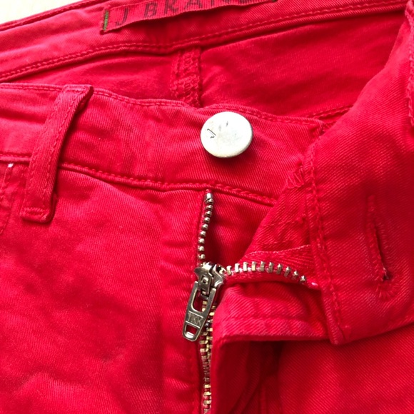 J Brand 811 Mid Rise Skinny Leg Pants in Bright Red Size 26 - Picture 5 of 14